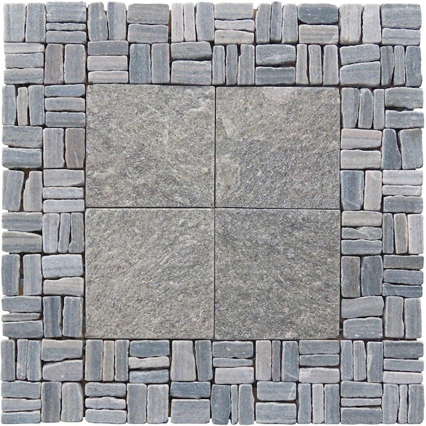 Intrend Tile Quartzite Grand Central Alternate Pattern Mosaic Green LS018G - main